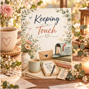 Cosy Floral Keeping in Touch Cottagecore Greeting Thank You Card