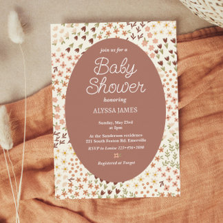 Cosy Flowers Baby Shower Invitation