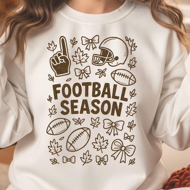 Cosy Football Season Doodle Collage Sweatshirt (Football Season Doodle Collage Sweatshirt)
