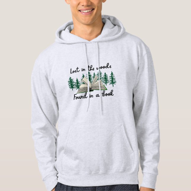 Cosy Forest Book Lover Hoodie Custom Nature Reader (Front)