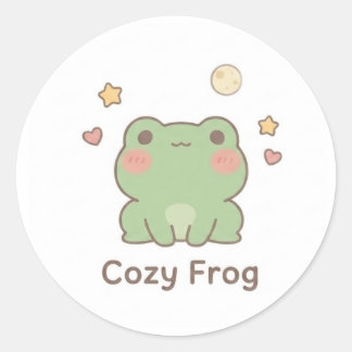 Cosy Frog Sticker | Cute Kawaii Pastel Frog