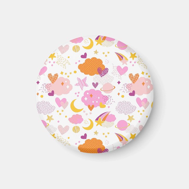 Cosy Galaxy- cosmos, moon, stars and hearts Throw  Magnet (Front)