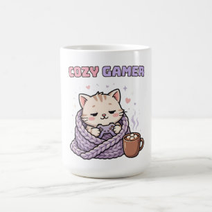 Cosy Gamer Mug – Cute Gaming Cat Funny Gamer