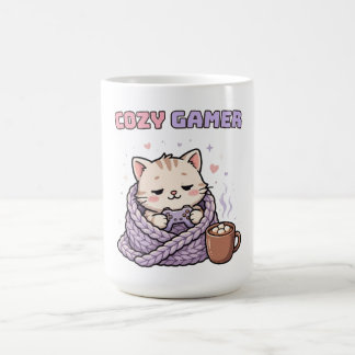 Cosy Gamer Mug – Cute Gaming Cat Funny Gamer
