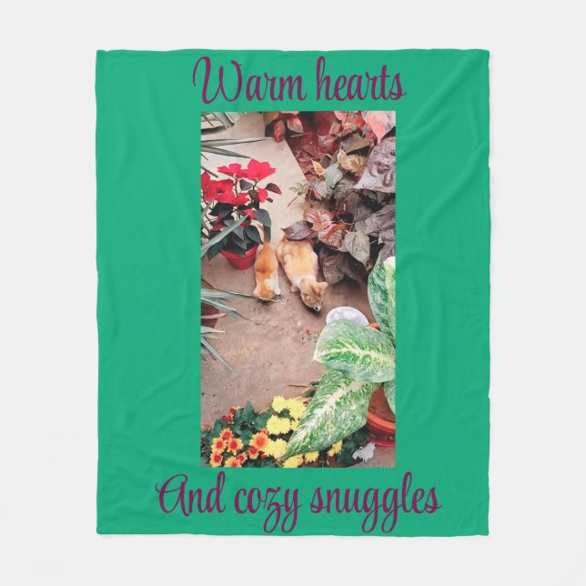 Cosy garden cats blanket (Front)