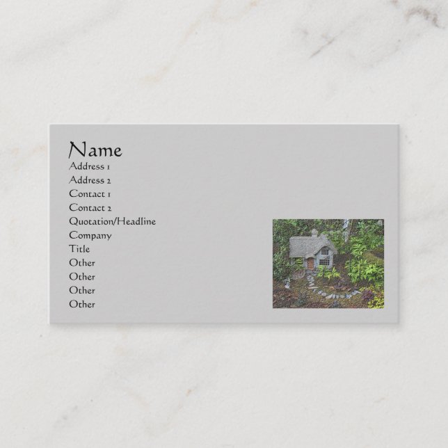 Cosy Garden Cottage Nature Art Business Card (Front)