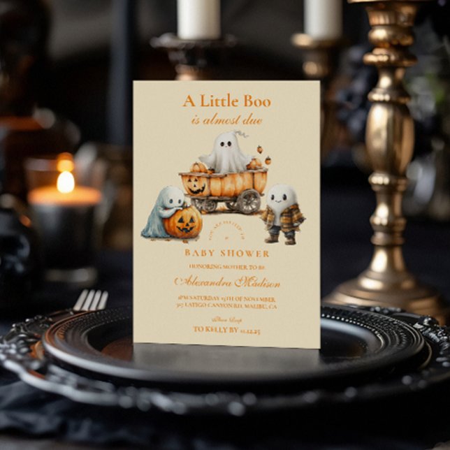 Cosy Ghost Cottage Halloween Baby Shower Invitation (Creator Uploaded)