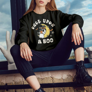 Cosy Ghost Reading Once Upon a Boo Halloween Sweatshirt