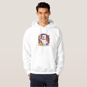 Cosy Ghost with Pumpkin Latte – Fall Halloween Hoodie