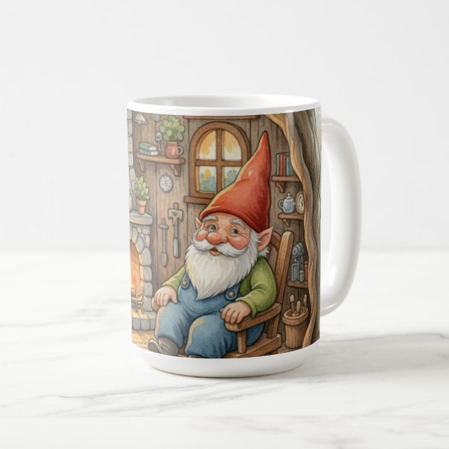 Cosy gnome coffee mug enchanted hedgehog (Front Right)