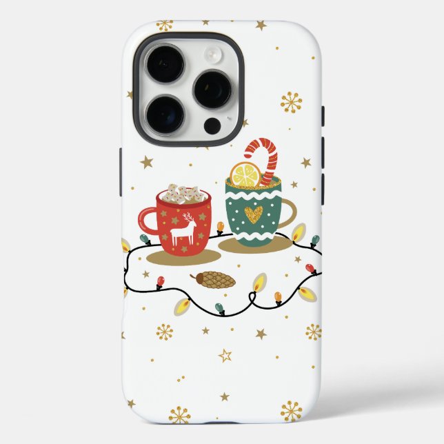 Cosy Gold Christmas Coffee Cocoa Case-Mate iPhone Case (Back)