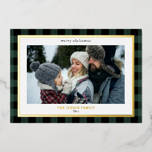 Cosy Green Black Plaid Border 3 Photos Christmas