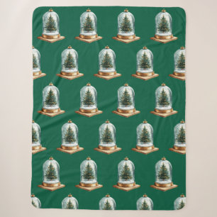 Cosy Green Christmas Tree Sherpa Blanket