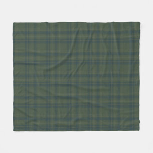 Cosy Green Plaid Fleece Blanket   Rustic Tartan