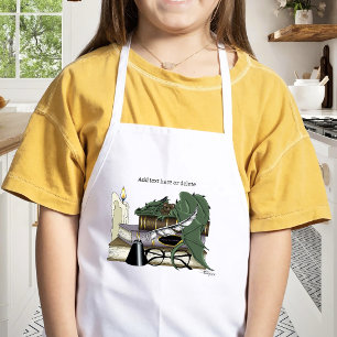 Cosy Green Whimsical Sleeping Dragon Book Lover Kids Apron