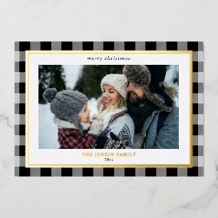 Cosy Grey Black Plaid Border 3 Photos Christmas