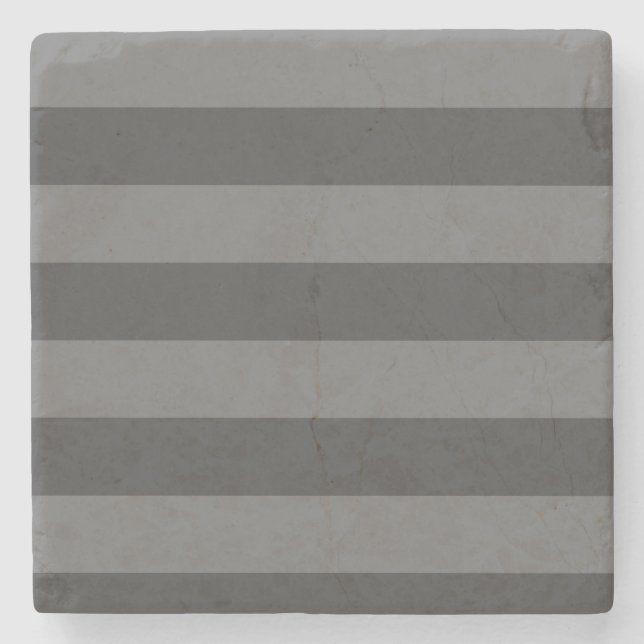 Cosy Grey Striped Stone Coaster (Front)