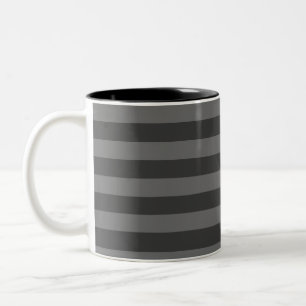 Cosy Grey Striped Two-Tone Coffee Mug