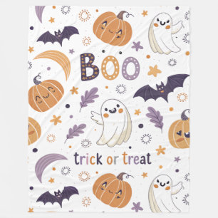 Cosy Halloween Ghosts Large Fleece Blanket