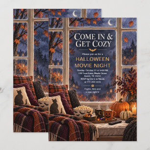 Cosy Halloween Movie Night Party Invitation