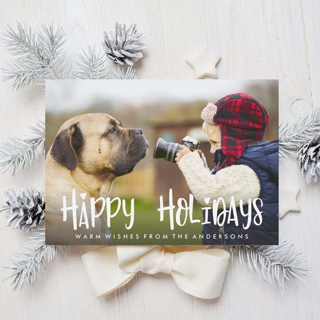 Cosy Happy Holidays Christmas Photo Card (Creator Uploaded)