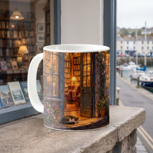 Cosy Harbour Bookstore at Twilight