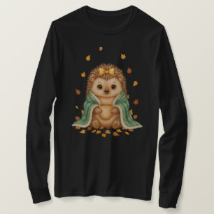 Cosy Hedgehog Fall Autumn Hedgehog with Scarf & T-Shirt