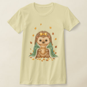 Cosy Hedgehog Fall Autumn Hedgehog with Scarf & T-Shirt