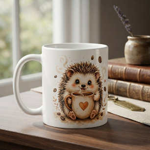 Cosy Hedgehog Watercolor Art Coffee Mug
