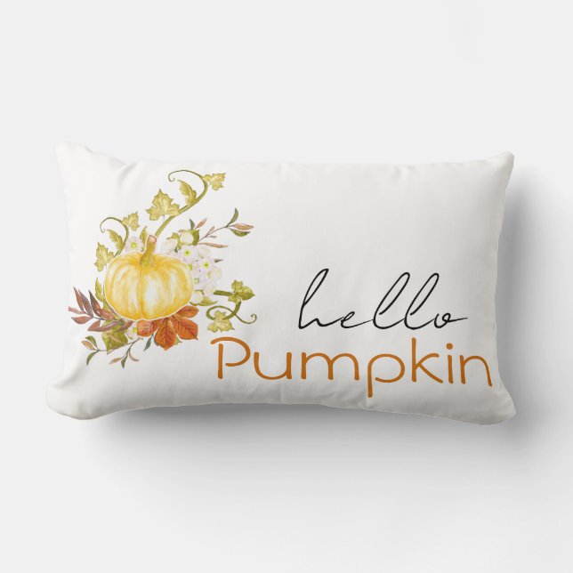 Cosy Hello Pumpkin Orange Lumbar Cushion (Front)