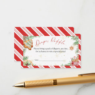 Cosy Holiday Diaper Raffle Ticket Enclosure Card