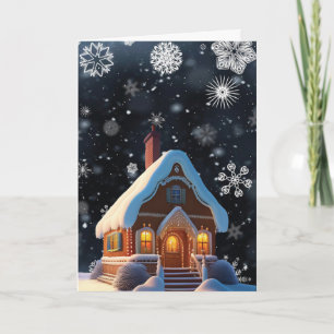 Cosy Holiday Gingerbread Cottage Card