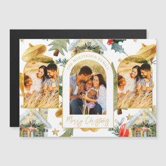 Cosy Holiday Illustrated Print Three Photo Magnet