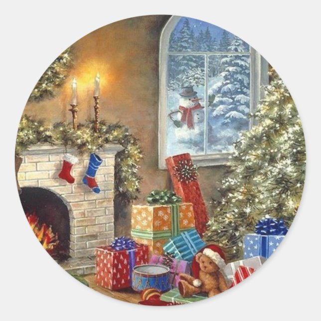 Cosy Holidays Classic Round Sticker (Front)