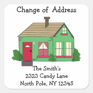 Cosy Home Change of Address Square Sticker
