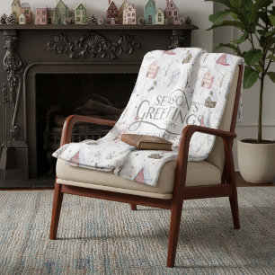 Cosy Home Christmas Pink ID985 Fleece Blanket