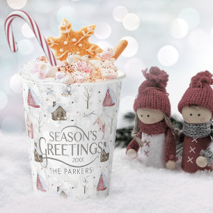 Cosy Home Christmas Pink ID985 Paper Cups