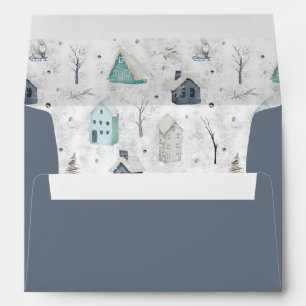 Cosy Home Christmas Teal/Blue ID985 Envelope