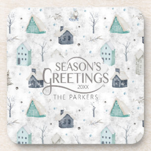 Cosy Home Christmas Teal ID985 Coaster