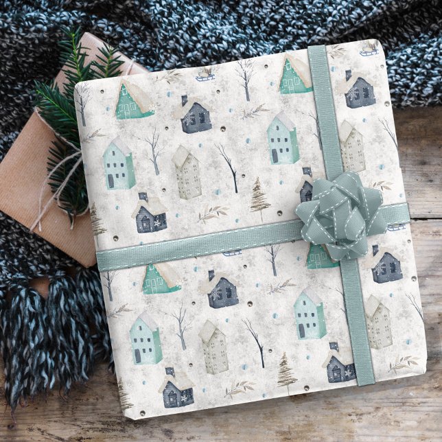 Cosy Home Christmas Teal ID985 Wrapping Paper (Creator Uploaded)