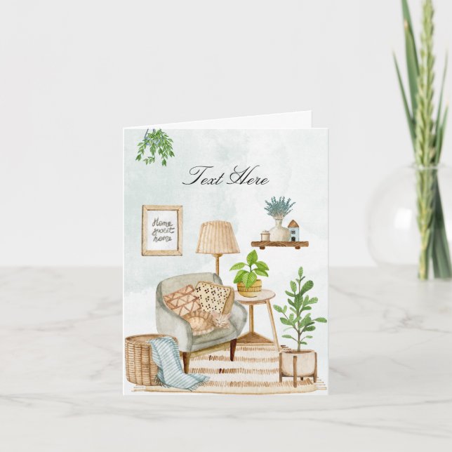 Cosy home interior with plants  card (Front)