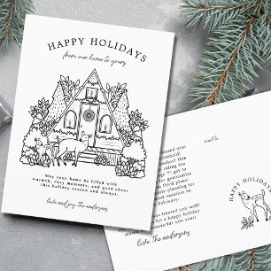 Cosy Home with Deer Holiday Postcard