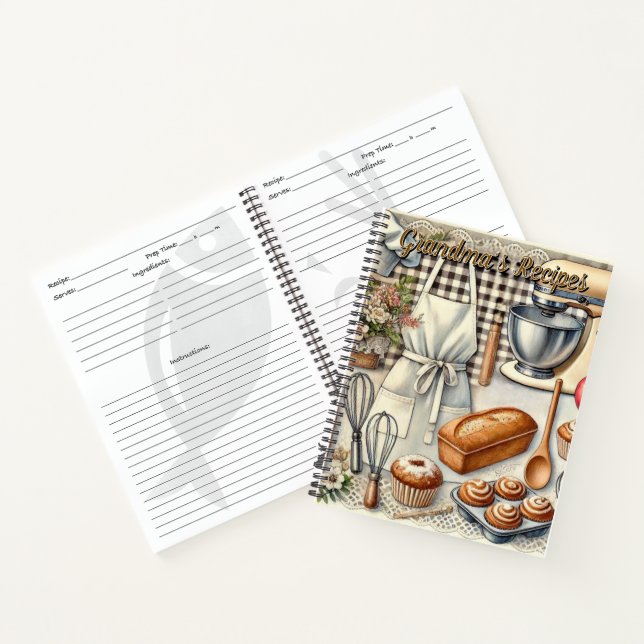 Cosy Homemade Baking Scene with Apron Notebook (Inside)