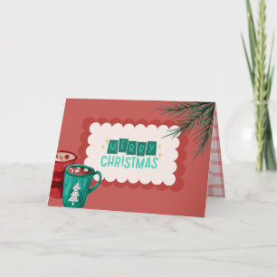 Cosy Hot Chocolate Christmas Card Personalised 