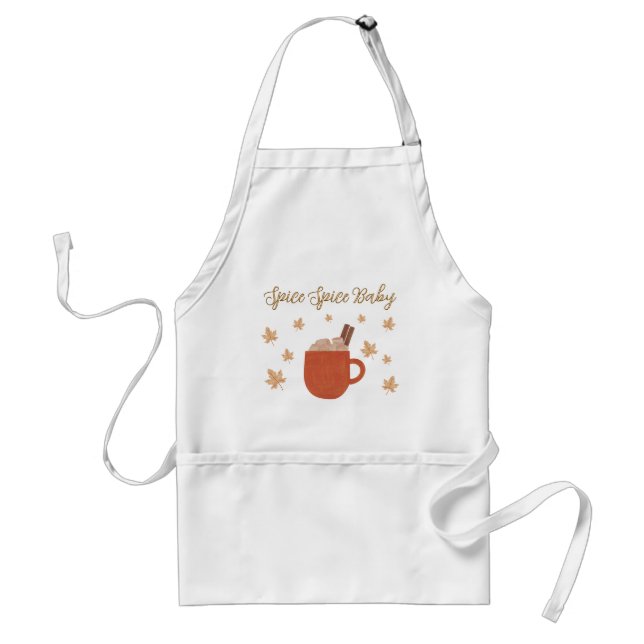 Cosy Hot Chocolate & Fall Leaves Autumn Kitchen Standard Apron (Front)