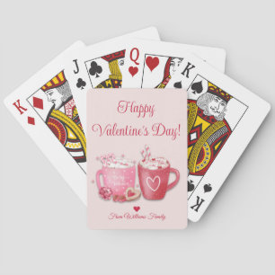 Cosy Hot Chocolate Valentine's Day Personalised Playing Cards