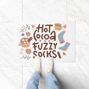 Cosy Hot Cocoa and Fuzzy Socks Design Doormat