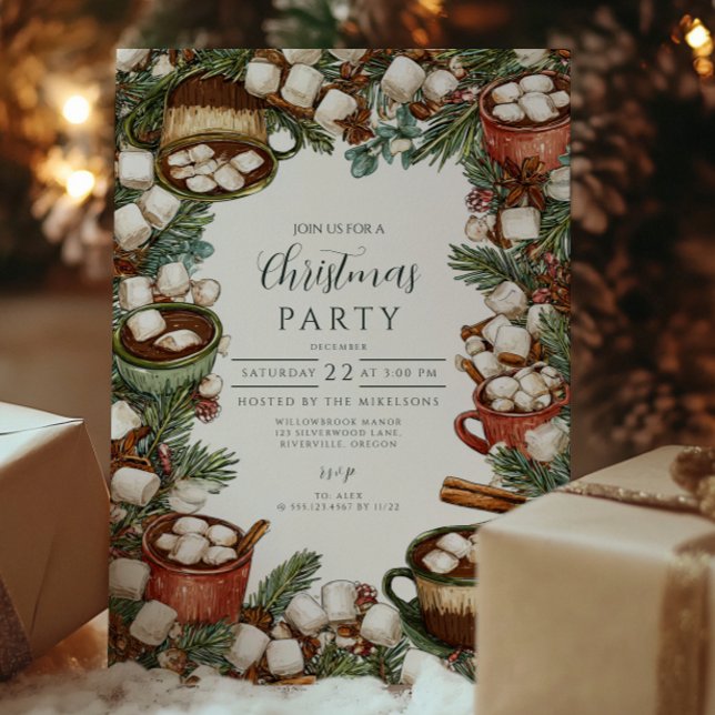 Cosy Hot Cocoa Mug Merry Christmas Invitation (Creator Uploaded)