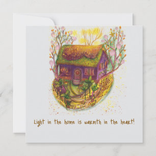 cosy house illustration card