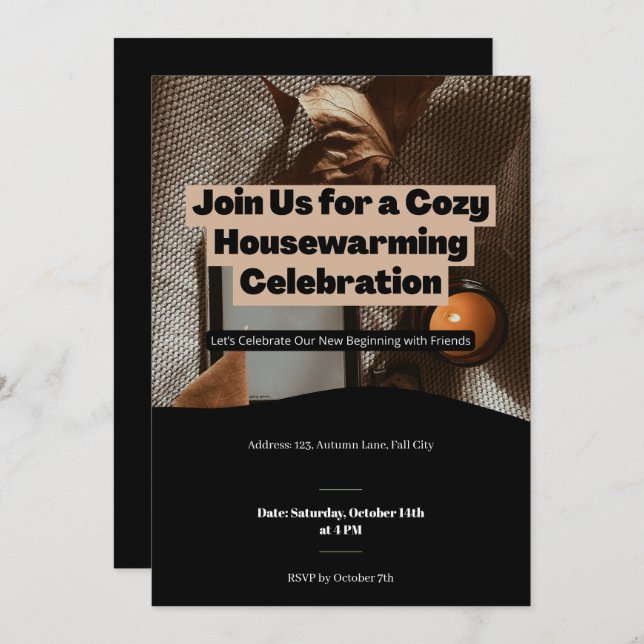 Cosy Housewarming Celebration custom Invitation (Front/Back)